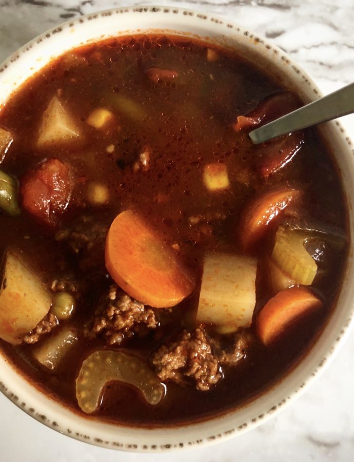Old Fashioned Ground Beef & Vegetable Soup