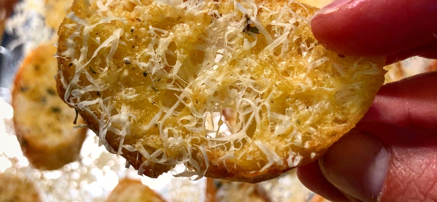 Parmesan-Crusted Baguette Croutons