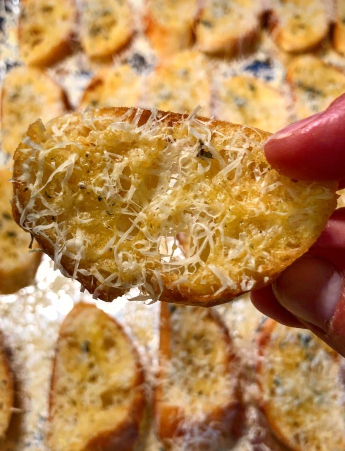 Parmesan-Crusted Baguette Croutons