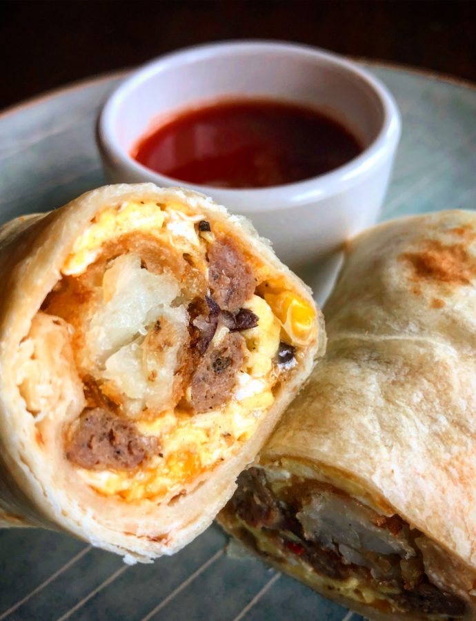 Southwestern Turkey Sausage Breakfast Burritos