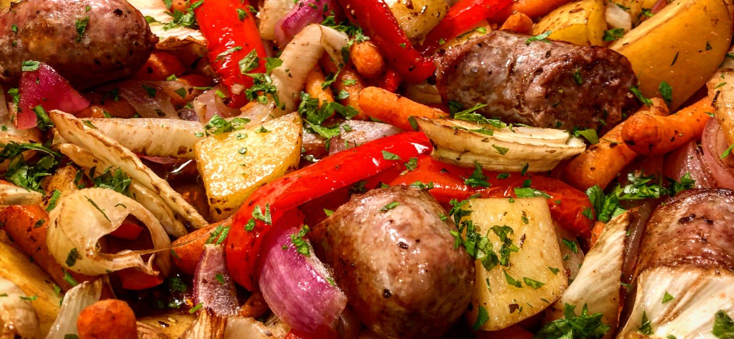 Balsamic Roasted Vegetables & Italian Sausage