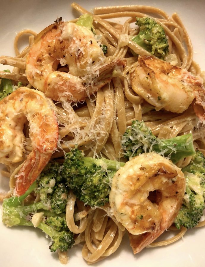 Cajun Shrimp & Broccoli Fettuccine Alfredo