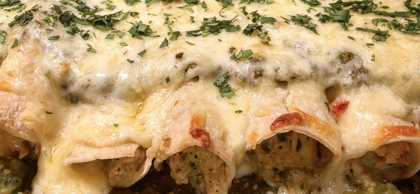 Salsa Verde Chicken Enchiladas