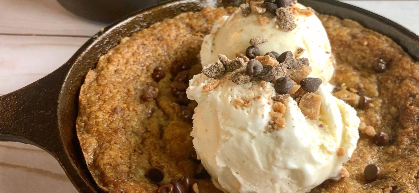 Toffee Chocolate Chip Cookie Skillet