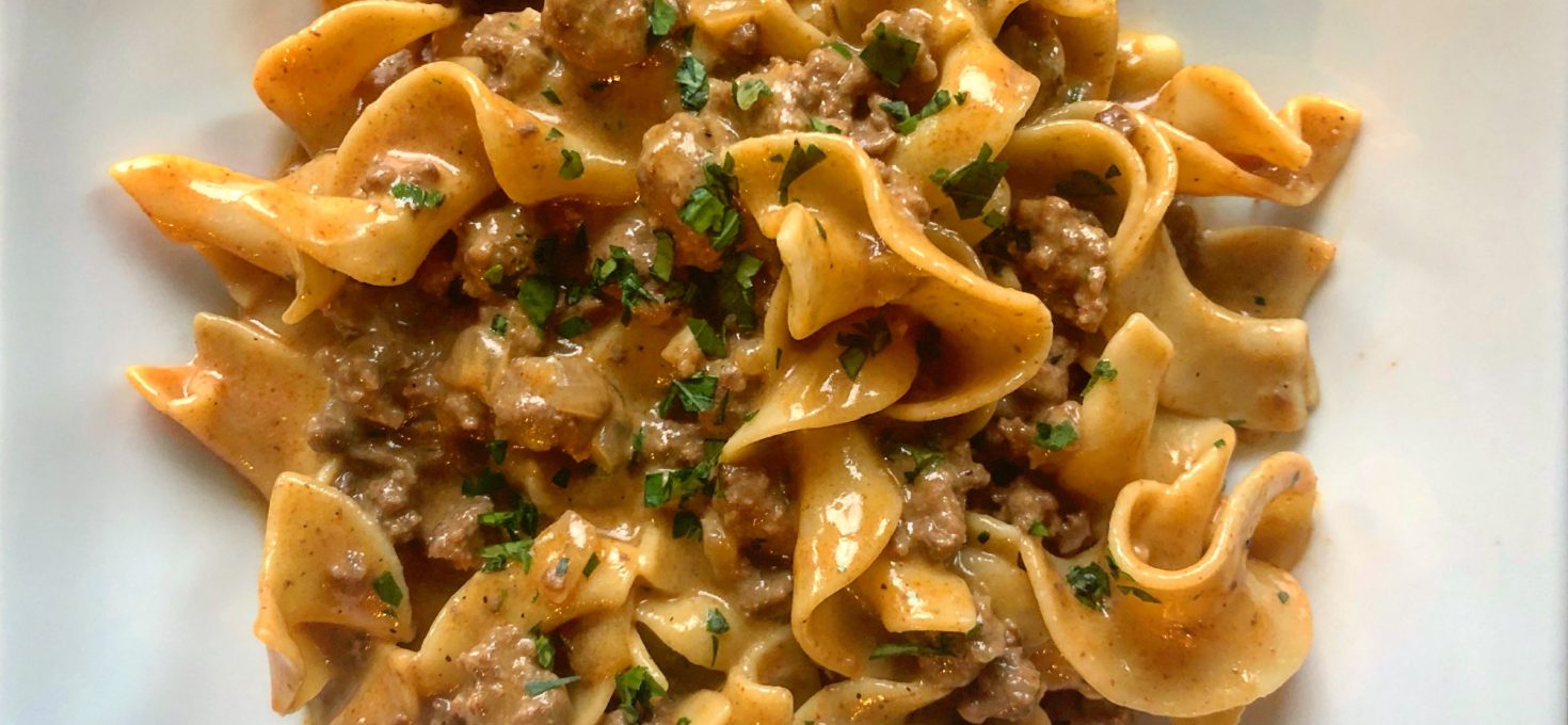 One Pot Beef Stroganoff