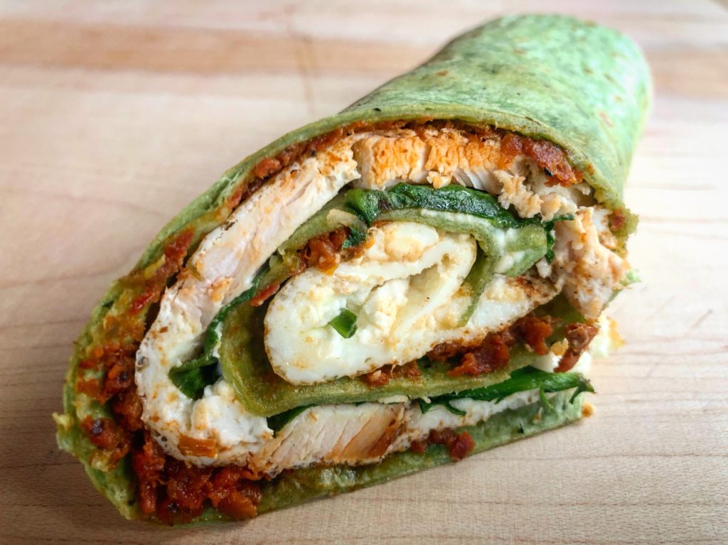 Chicken and Spinach Breakfast Wrap - Cupcakes and Sarcasm