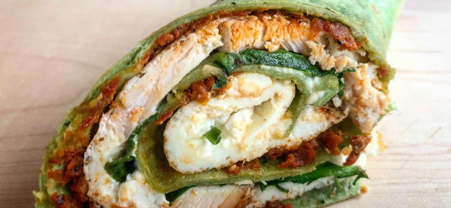 Chicken and Spinach Breakfast Wrap
