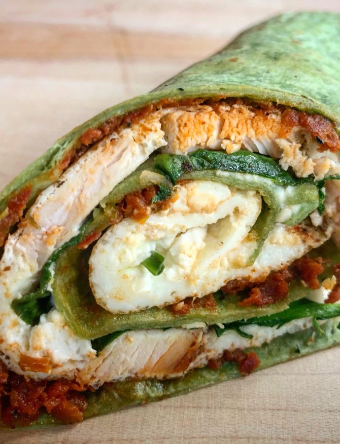 Chicken and Spinach Breakfast Wrap