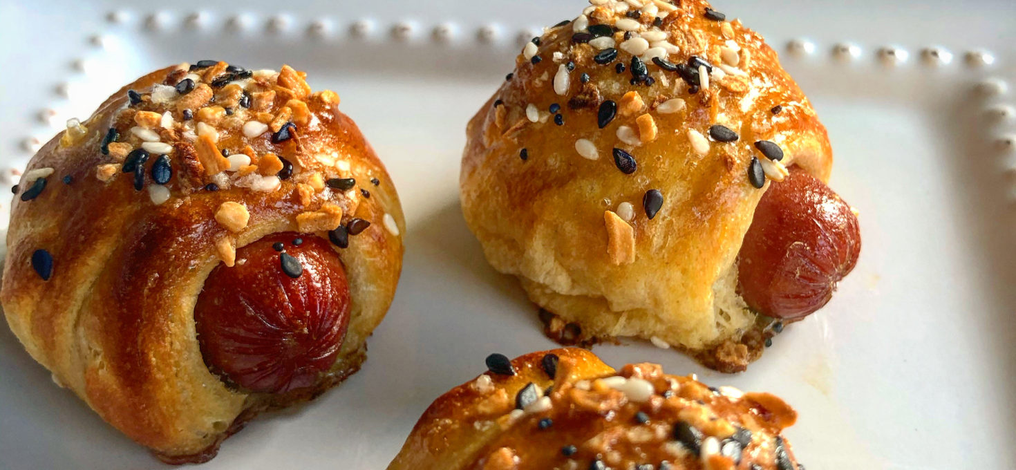 Mini Everything Bagel Soft Pretzel Dogs