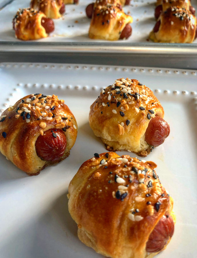 Mini Everything Bagel Soft Pretzel Dogs