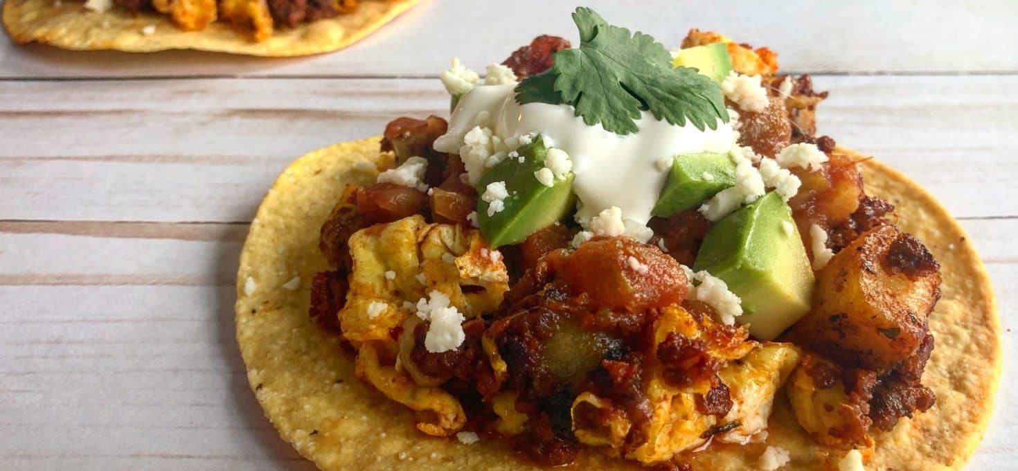Mexican Chorizo Breakfast Tostadas