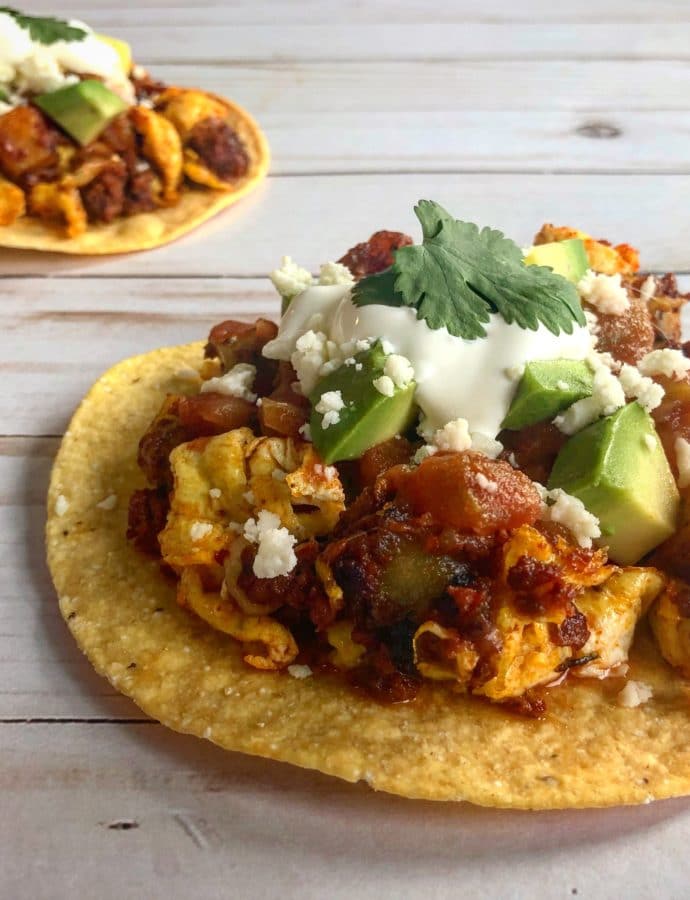 Mexican Chorizo Breakfast Tostadas