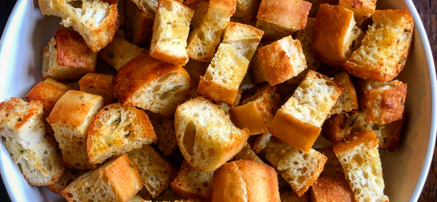 Garlic Parmesan Ciabatta Croutons