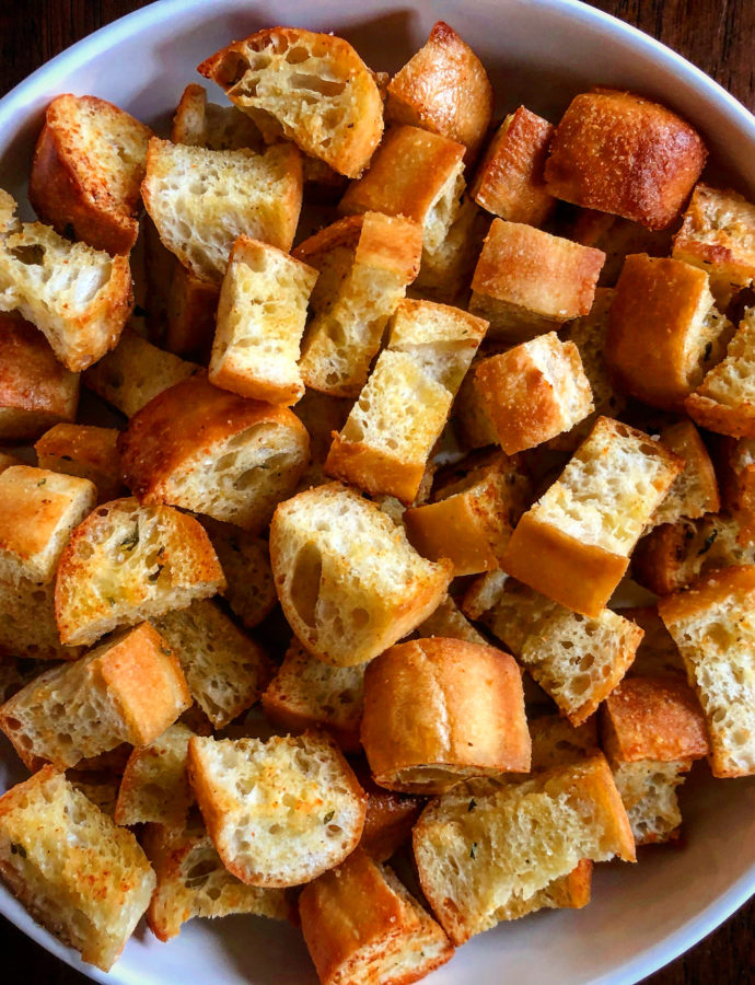 Garlic Parmesan Ciabatta Croutons