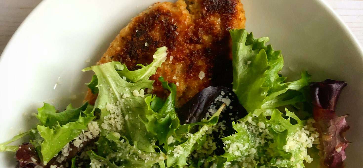 Parmesan Crusted Chicken with Lemon Dressed Greens