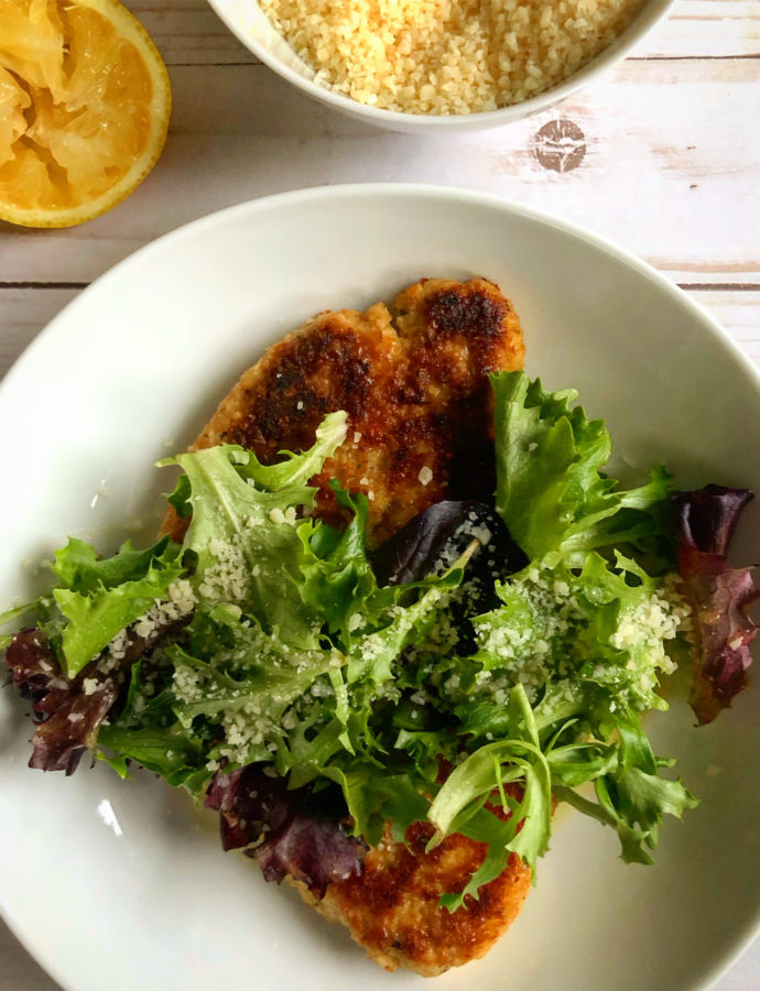 Parmesan Crusted Chicken with Lemon Dressed Greens