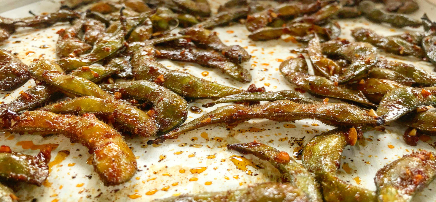 Spicy Roasted Edamame