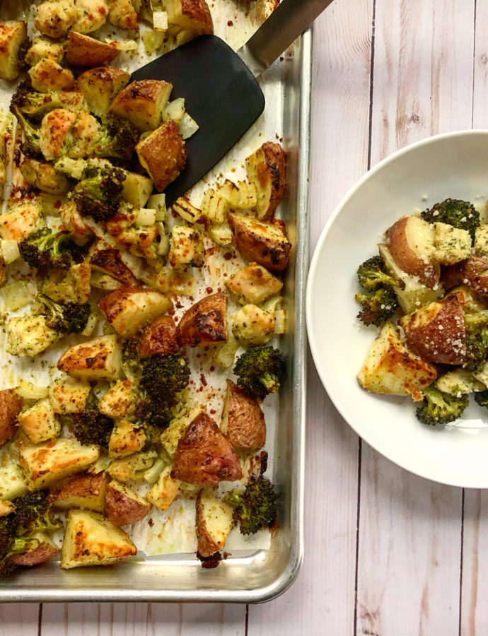 Pesto Chicken Sheet Pan Dinner