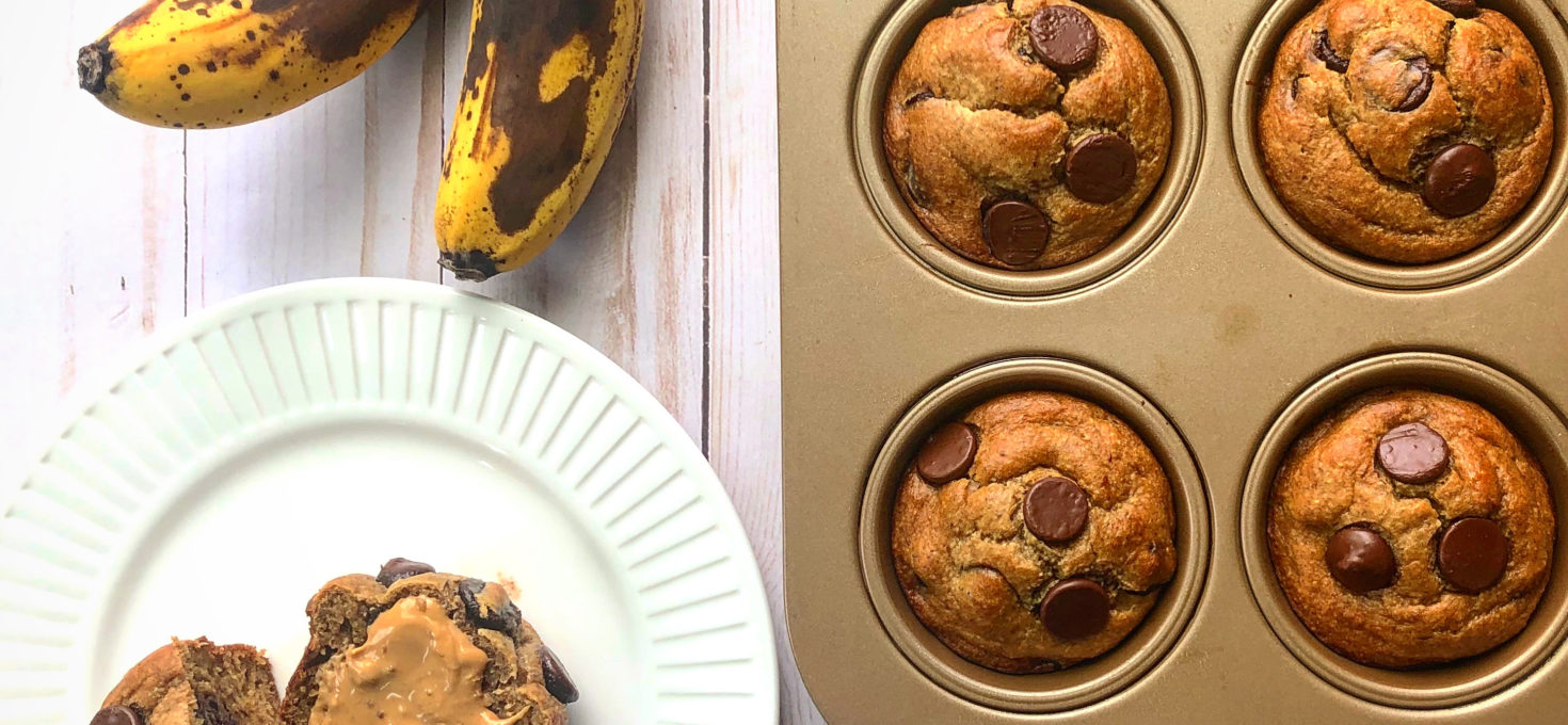 Healthy Peanut Butter-Banana Muffins