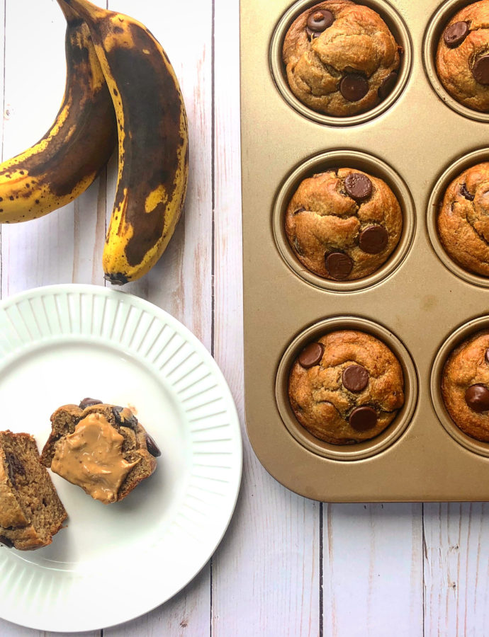 Healthy Peanut Butter-Banana Muffins