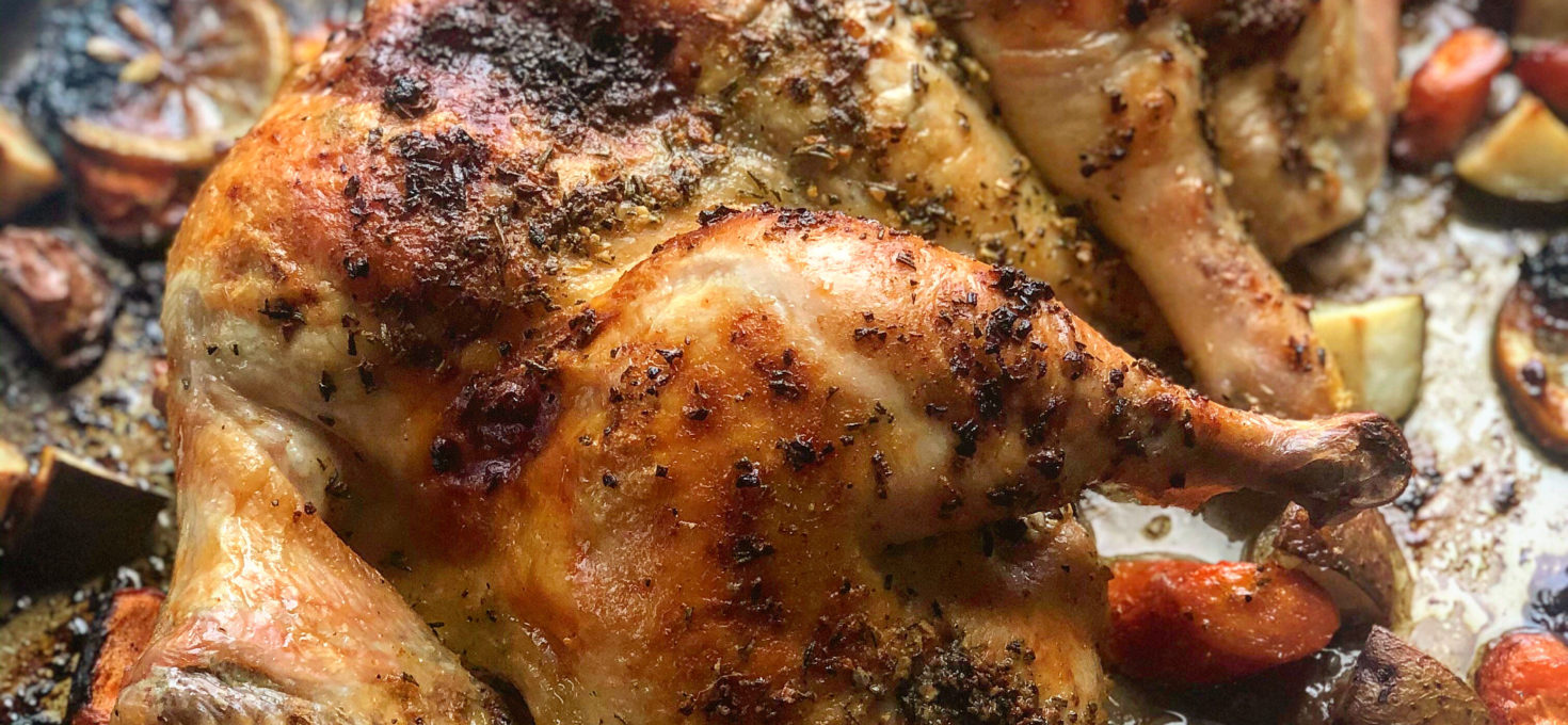 Garlic & Rosemary Spatchcock Chicken