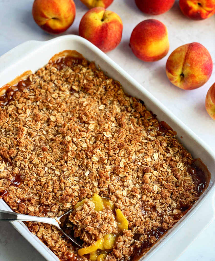 The Most Amazing Peach Crisp - Cupcakes and Sarcasm