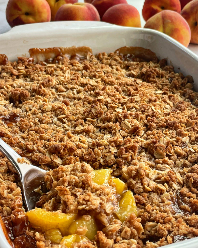 The Most Amazing Peach Crisp - Cupcakes and Sarcasm