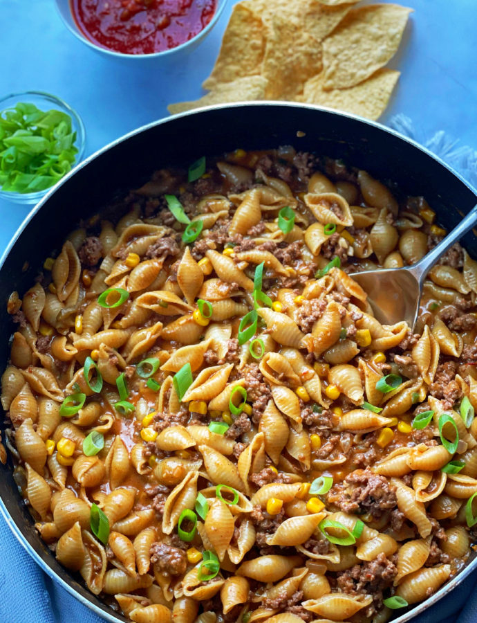 Cheesy Beef Taco Pasta