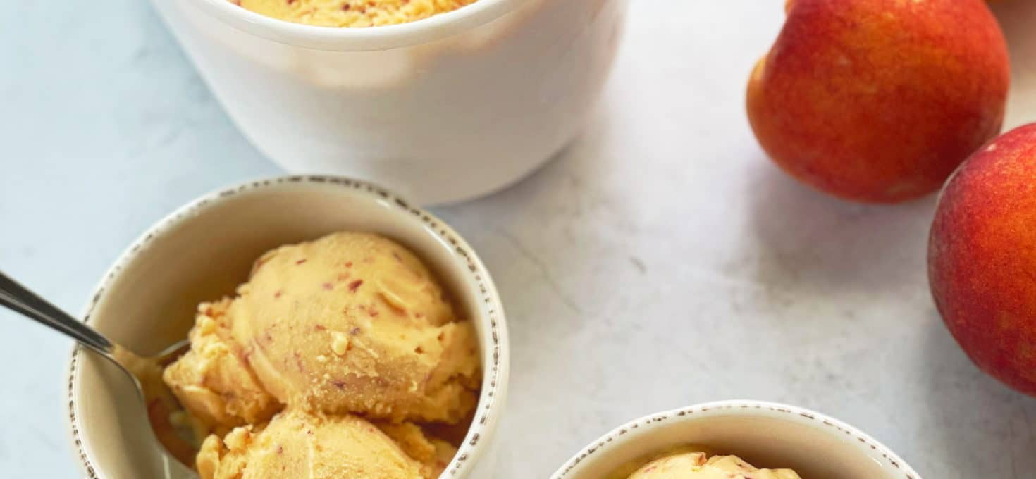 No-Churn, 3 Ingredient Peach Ice Cream
