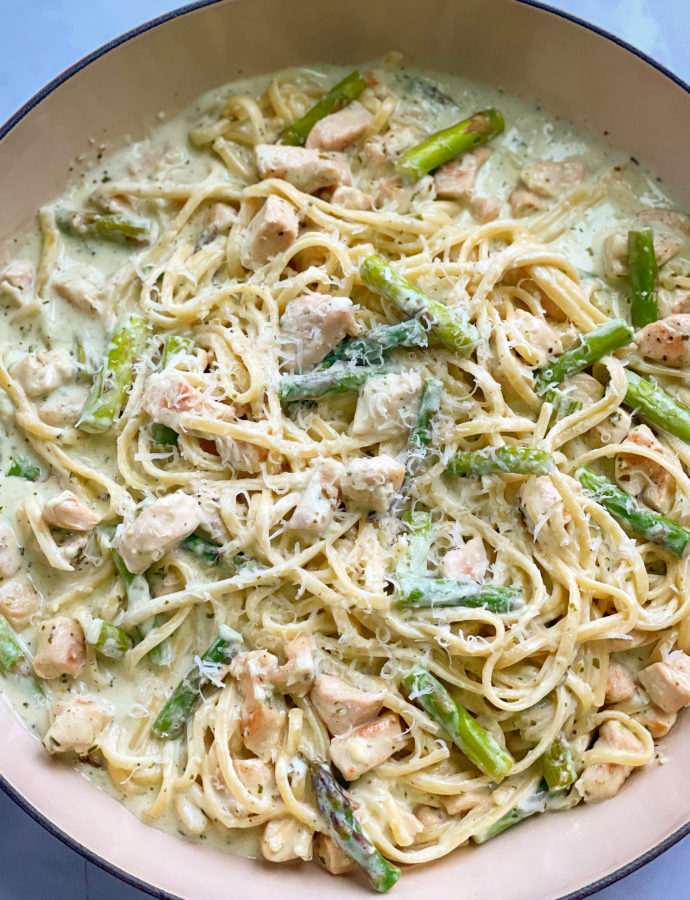 Fettuccine Pesto Alfredo with Chicken