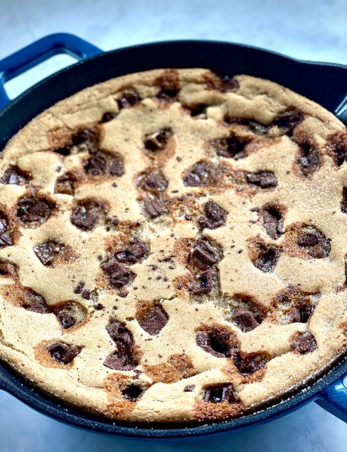 Snickerdoodle Cookie Skillet with Caramels